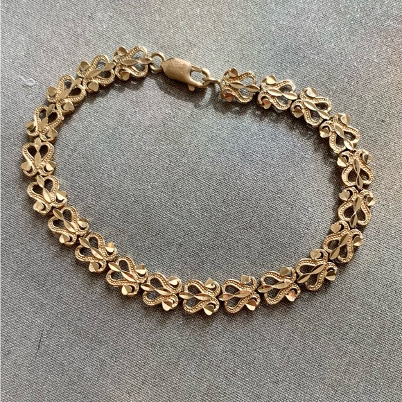 Vintage Jewelry Vintage 4k Gold Fancy Link Bracelet Poshmark